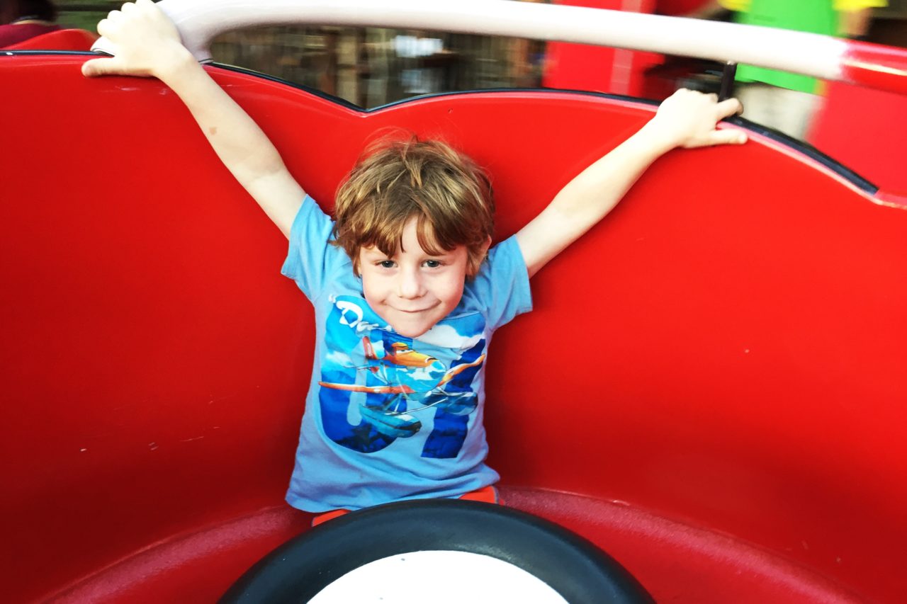 Teacups vs. Francis' Ladybug Boogie: same ride, shorter line. Equal fun!