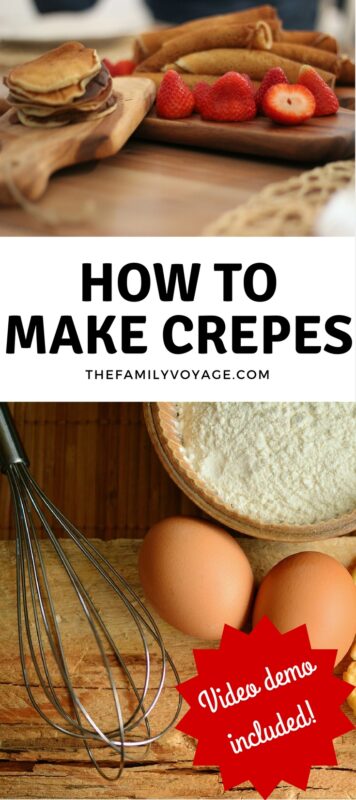 Have you ever wondered how to make crepes? Watch our demo video for the best technique for making crepes, as shown by a professional chef in Paris, France. Follow the included crepe recipe link and learn the story of how our family befriended the entire restaurant staff and got a behind-the-scenes look during our family vacation in Paris. If you're looking for things to do with kids in Paris, find a creperie or cart and learn their tricks!