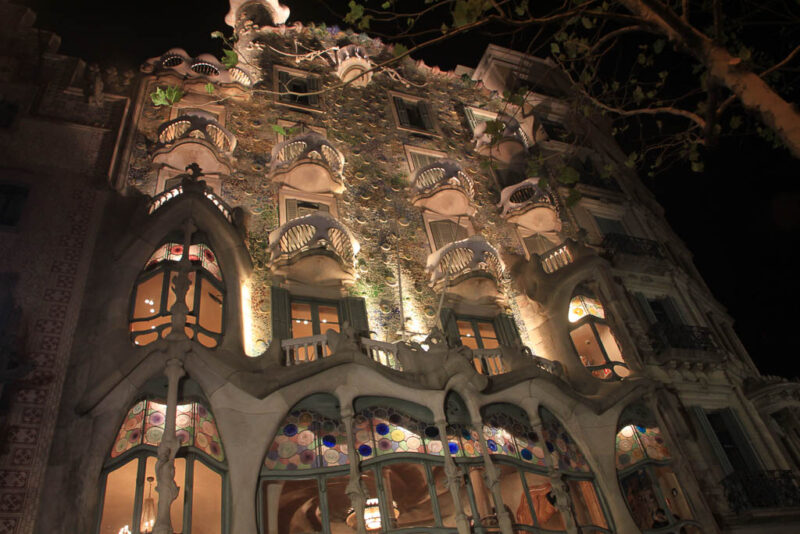 Seville Casa Batllo at night