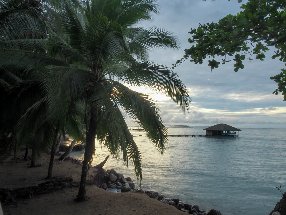 Sunrise from our Bocas del Toro accommodation at La Residencia