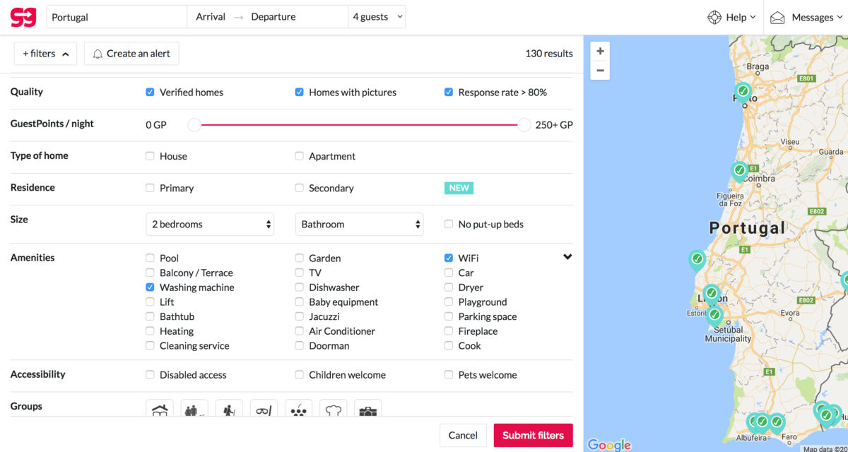 Guest to Guest home exchange filters