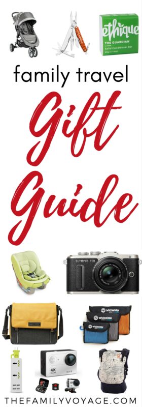 When you're looking for just the right gift for your family and friends who travel, click to read our suggestions. You'll find presents for all budgets and for everyone in the family! #travel #travelgear #giftguide #familytravel #gear