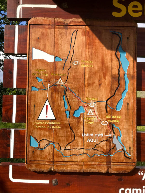 El Chalten trekking map