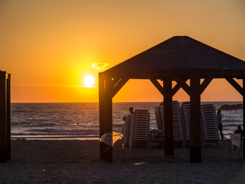 what to do in Tel Aviv with kids - take in sunset on the beach