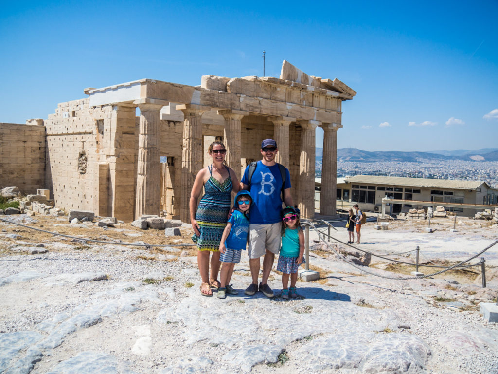 Visiting the Acropolis in Athens, Greece with kids