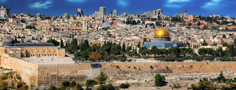 Jerusalem Old City and skyline with gold Dome of the Rock - one of the most iconic views you'll see on a trip to Israel