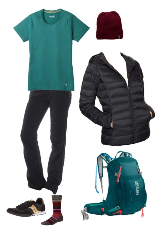 Cute winter hiking outfit #winter #capsulewardrobe