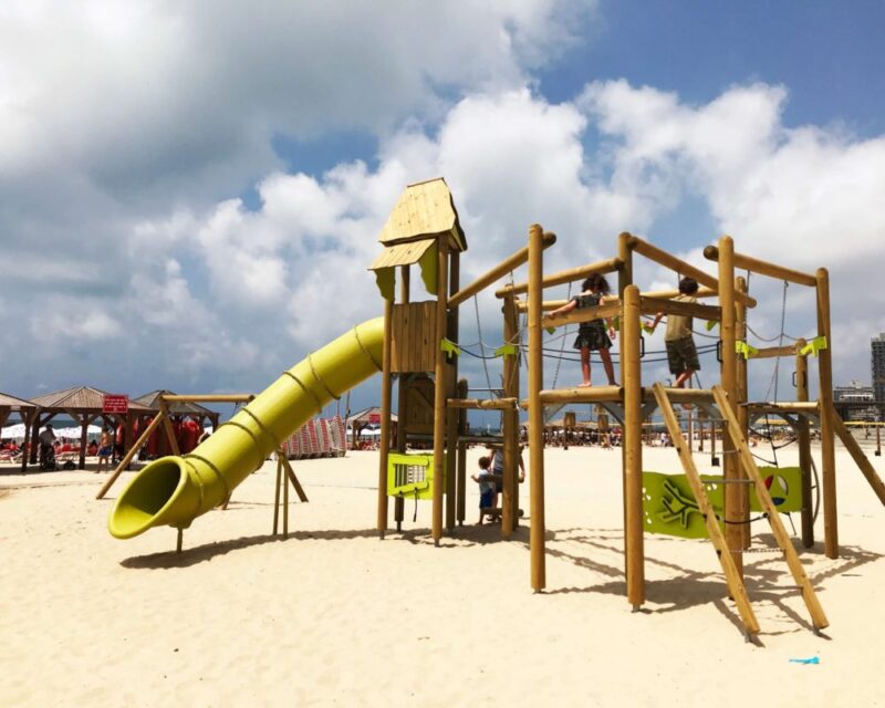 Bograshov beach playground in Tel Aviv #TelAviv #Israel #beach #playground