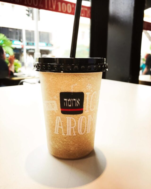 Iced coffee from Aroma Cafe in Israel #Israel #TelAviv #coffee #icedcoffee