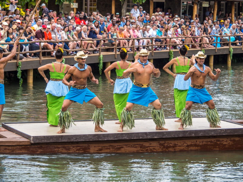traditional dance from Samoa at Polynesian Cultural Center in Hawaii