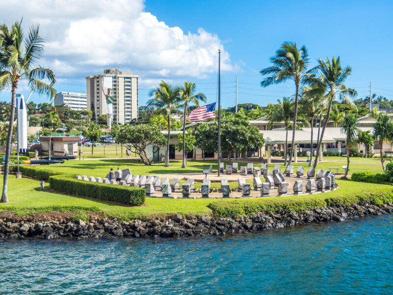 memorials at Pearl Harbor visitors center