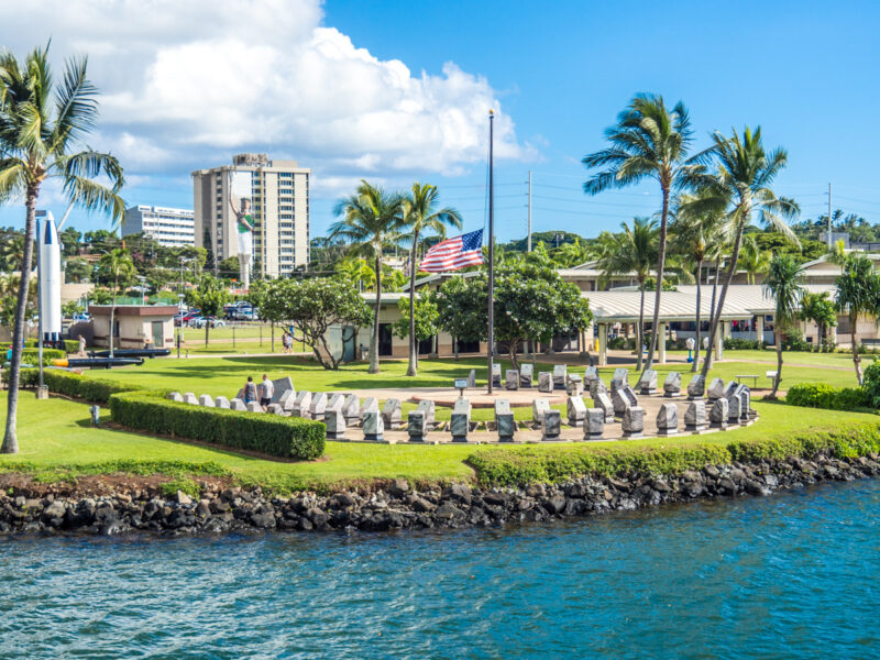 memorials at Pearl Harbor visitors center