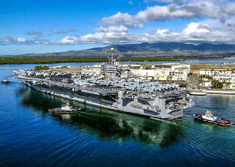 Battleship USS Missouri (Mighty Mo) at Pearl Harbor, Oahu, Hawaii