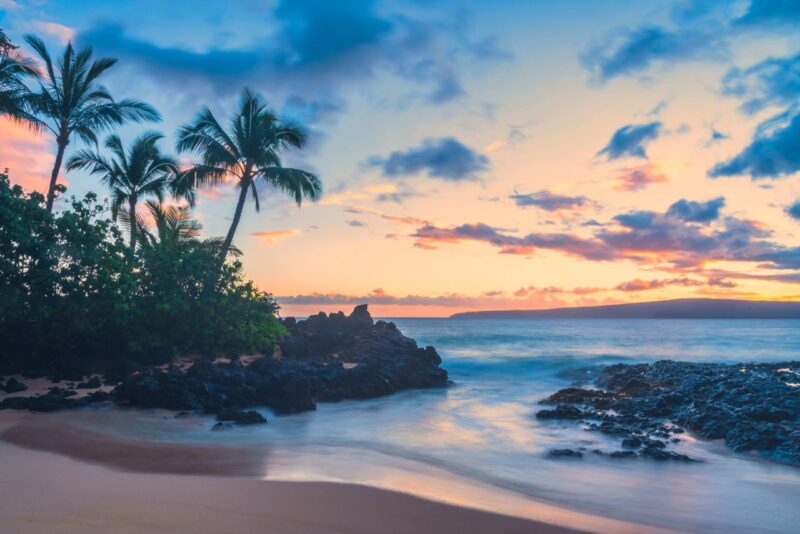 Stunning sunset on Maui, Hawaii
