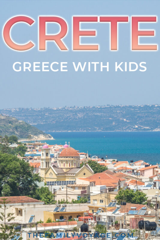 Are you looking for an easy Greece family vacation? Plan on visiting Crete with the kids! There are so many things to do on Crete from ancient Greek ruins to beautiful beaches on the Mediterranean. You'll find everything you need to know for your family visit to Heraklion, Chania and points in between. Read now and SAVE for later! #Greece #Crete #Heraklion #Chania #familytravel #travel