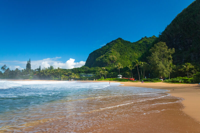 Haena Beach Park on the Hawaiian island of Kauai, USA