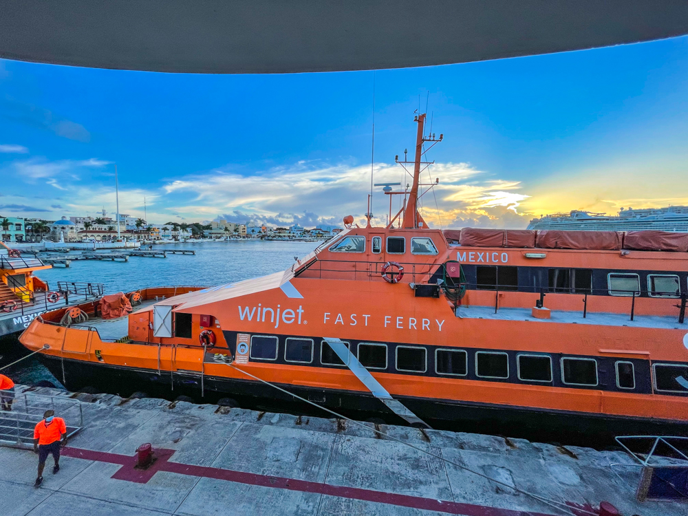 orange Winjet Cozumel ferry