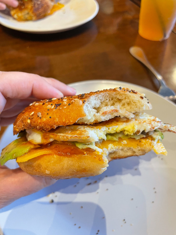 egg sandwich from Amity Coffee Co in Penn Yan NY - where to eat in Finger Lakes